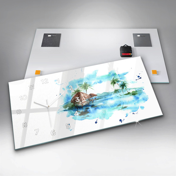 Horizontale Uhr mit motiv Gemälde Wüsteninsel