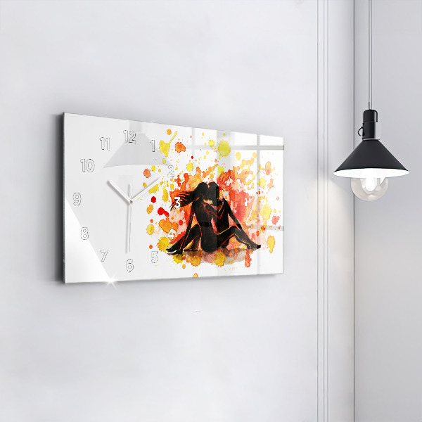 Horizontale Uhr mit motiv Liebe und ein verliebtes Paar