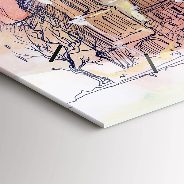 Horizontale Uhr mit motiv Gemalte Landschaft von Paris