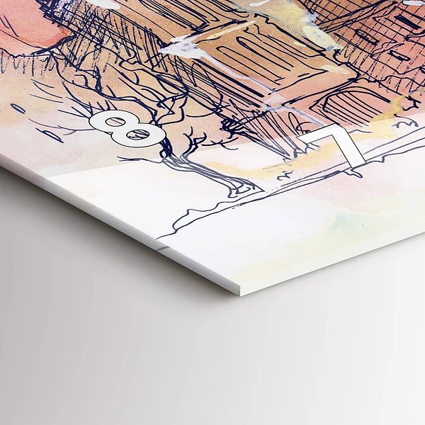 Horizontale Uhr mit motiv Gemalte Landschaft von Paris