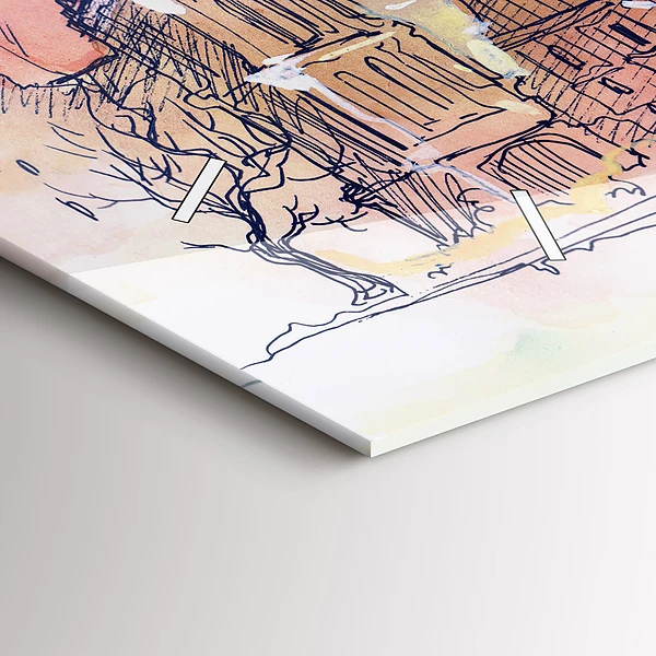 Horizontale Uhr mit motiv Gemalte Landschaft von Paris