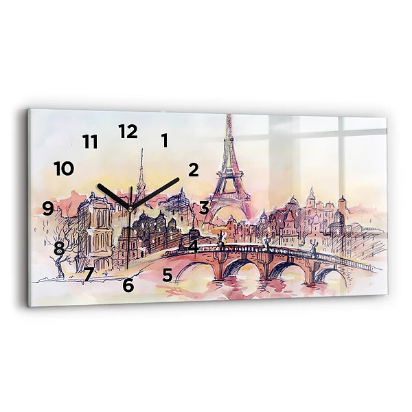 Horizontale Uhr mit motiv Gemalte Landschaft von Paris