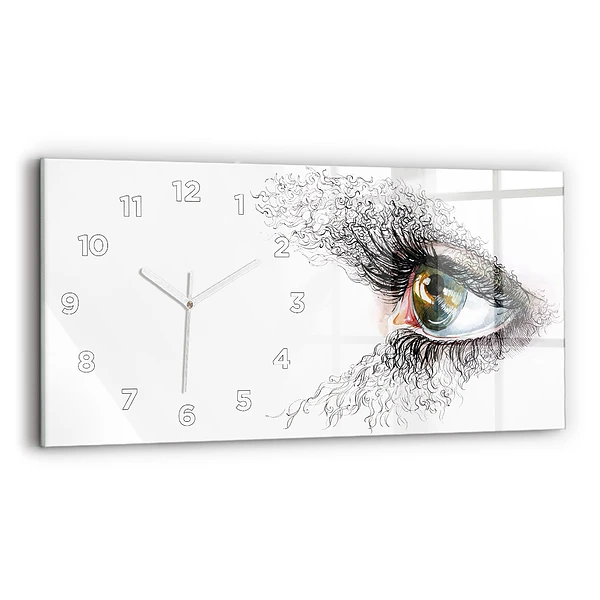 Horizontale Uhr mit motiv Zeichnung eines menschlichen Auges