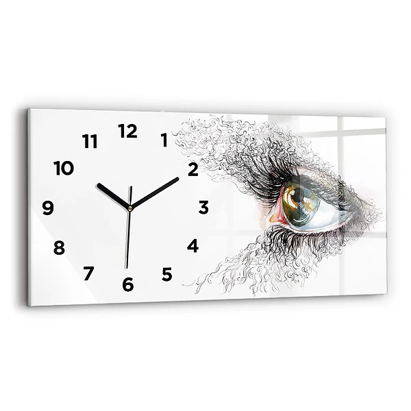 Horizontale Uhr mit motiv Zeichnung eines menschlichen Auges