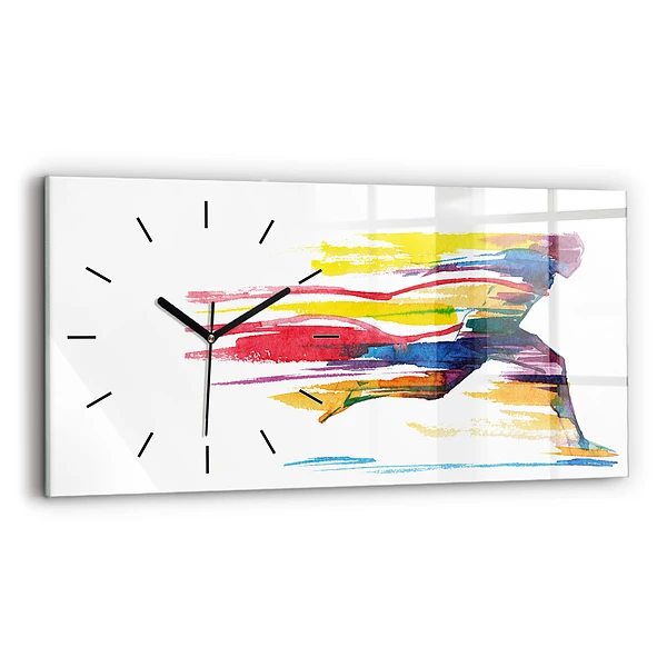 Horizontale Uhr mit motiv Illustration eines Läufers