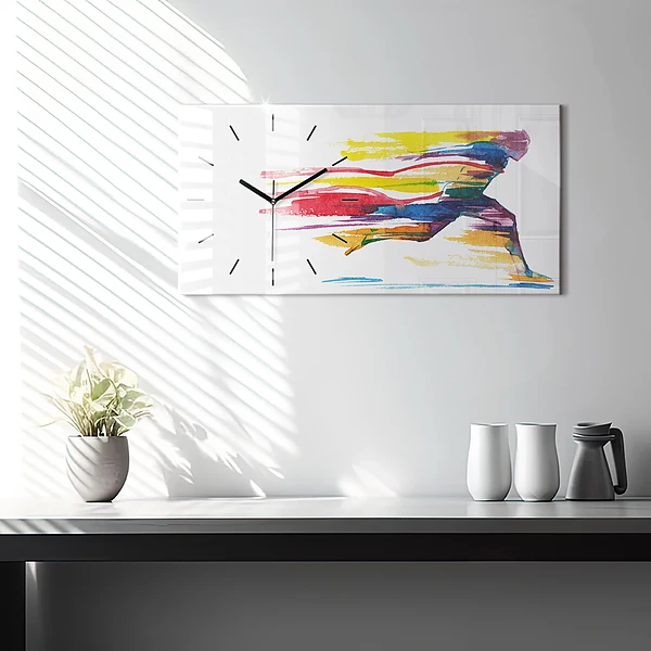 Horizontale Uhr mit motiv Illustration eines Läufers