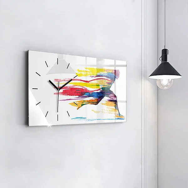 Horizontale Uhr mit motiv Illustration eines Läufers