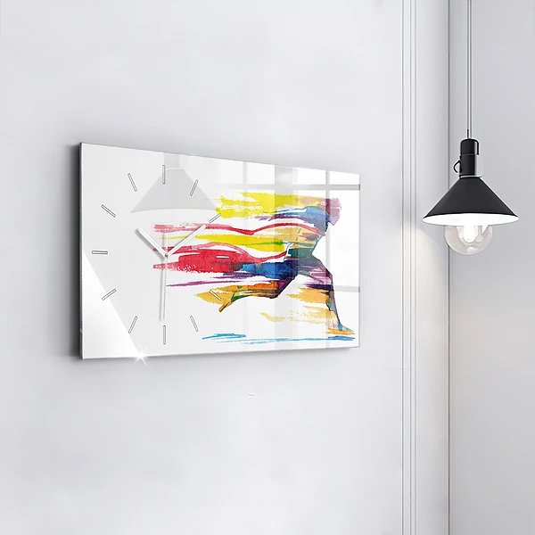 Horizontale Uhr mit motiv Illustration eines Läufers