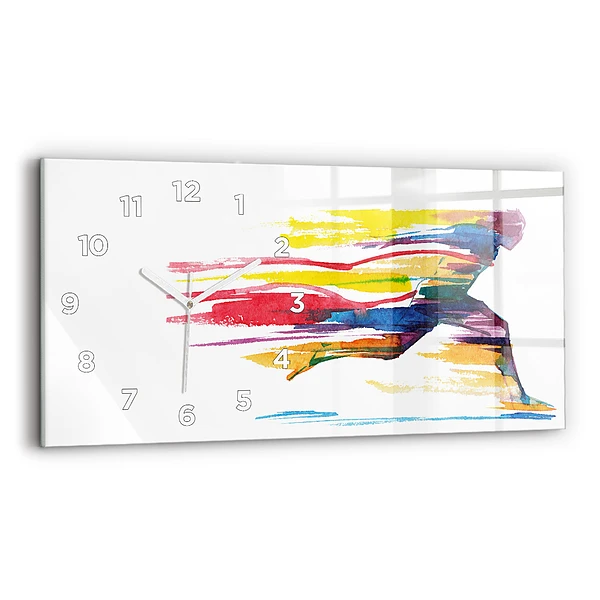 Horizontale Uhr mit motiv Illustration eines Läufers