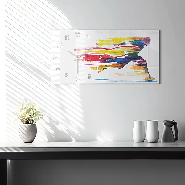 Horizontale Uhr mit motiv Illustration eines Läufers