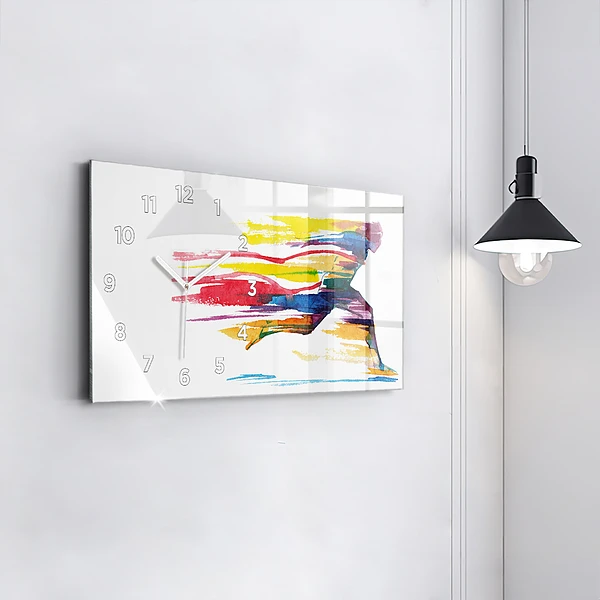 Horizontale Uhr mit motiv Illustration eines Läufers