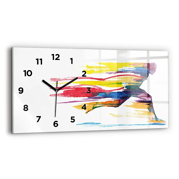 Horizontale Uhr mit motiv Illustration eines Läufers