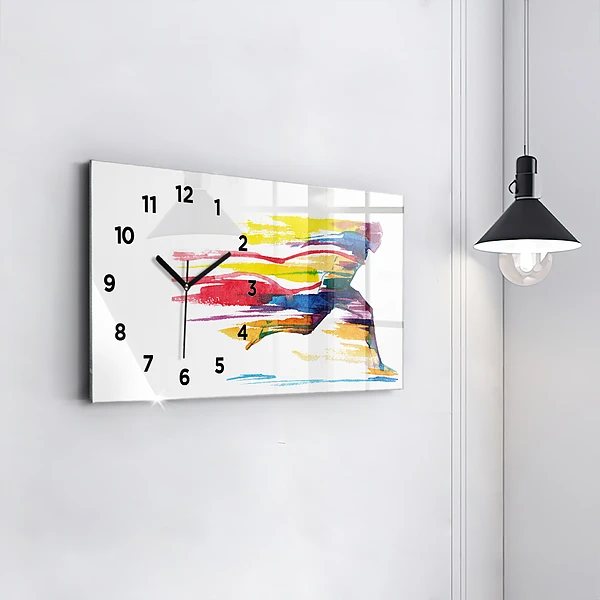 Horizontale Uhr mit motiv Illustration eines Läufers