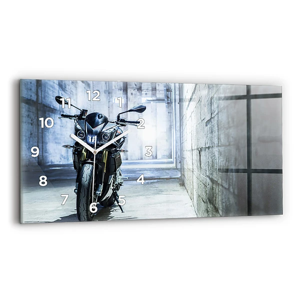 Horizontale Uhr mit motiv Motorrad in einer Gasse