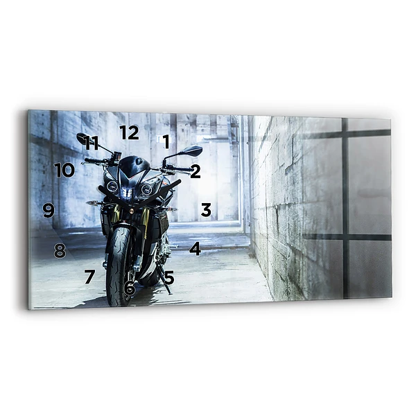 Horizontale Uhr mit motiv Motorrad in einer Gasse