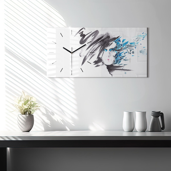 Horizontale Uhr Abstraktes Gesicht einer Frau