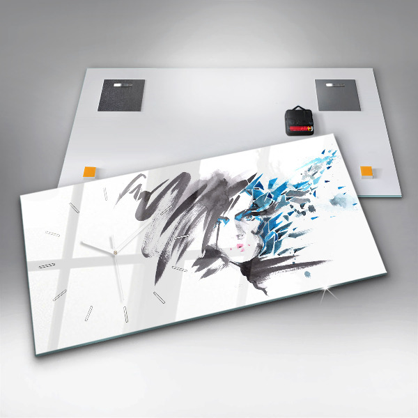 Horizontale Uhr Abstraktes Gesicht einer Frau