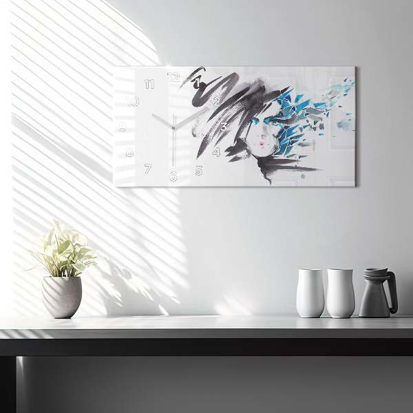 Horizontale Uhr Abstraktes Gesicht einer Frau