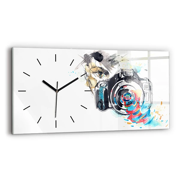 Horizontale Uhr Fotografin mit Kamera