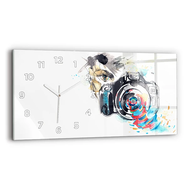 Horizontale Uhr Fotografin mit Kamera