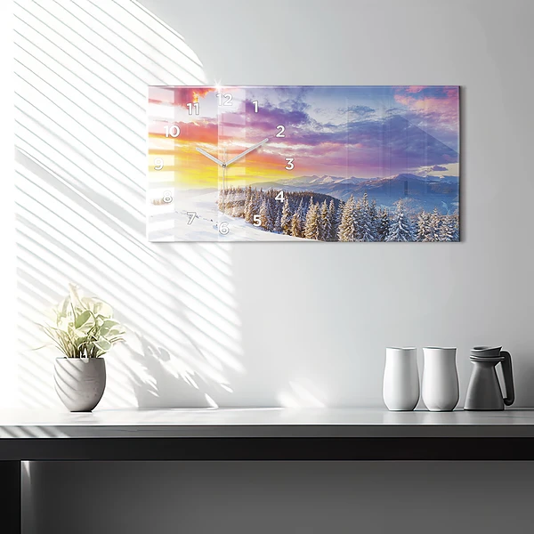 Horizontale Uhr mit motiv Winterliche Berglandschaft