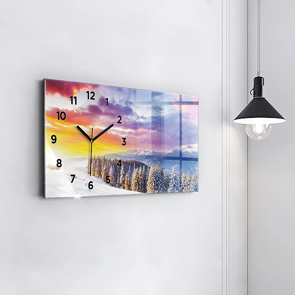 Horizontale Uhr mit motiv Winterliche Berglandschaft