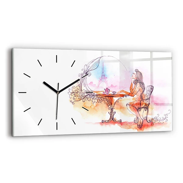 Horizontale Uhr Frau trinkt Tee
