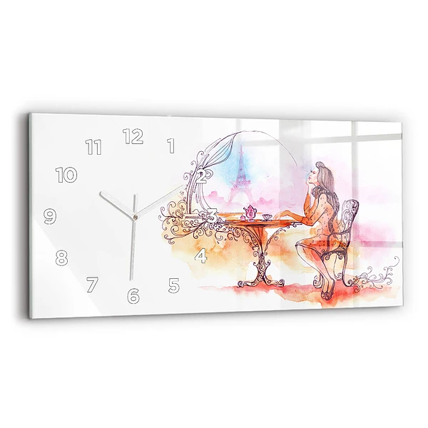Horizontale Uhr Frau trinkt Tee