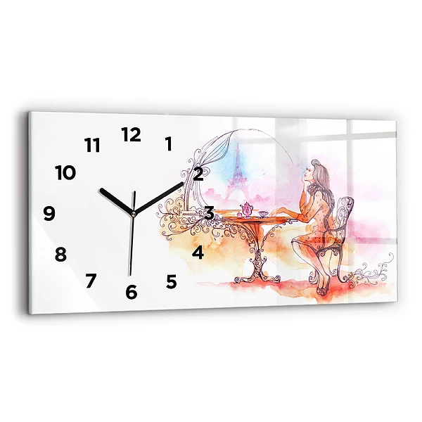 Horizontale Uhr Frau trinkt Tee