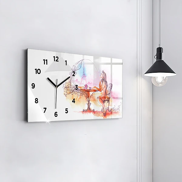 Horizontale Uhr Frau trinkt Tee