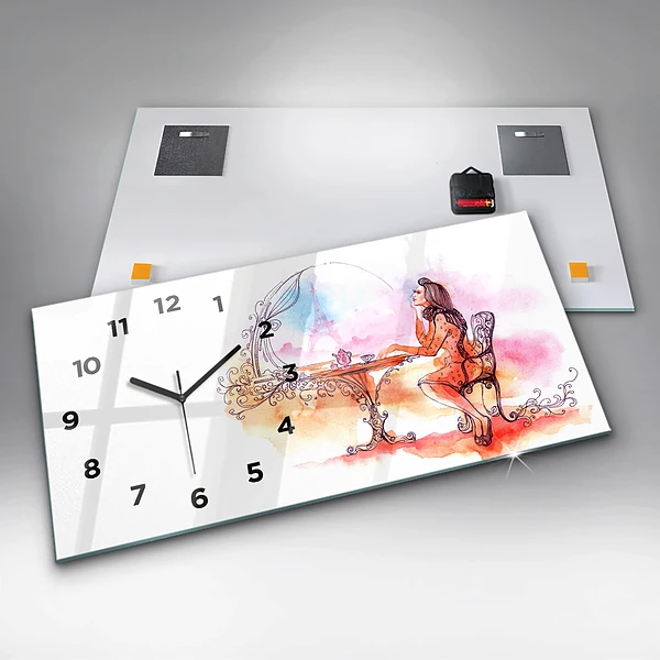 Horizontale Uhr Frau trinkt Tee