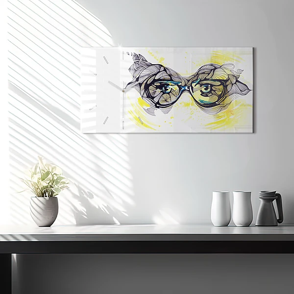 Horizontale Uhr mit motiv Sonnenbrille