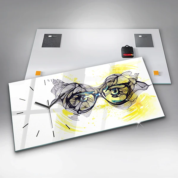 Horizontale Uhr mit motiv Sonnenbrille