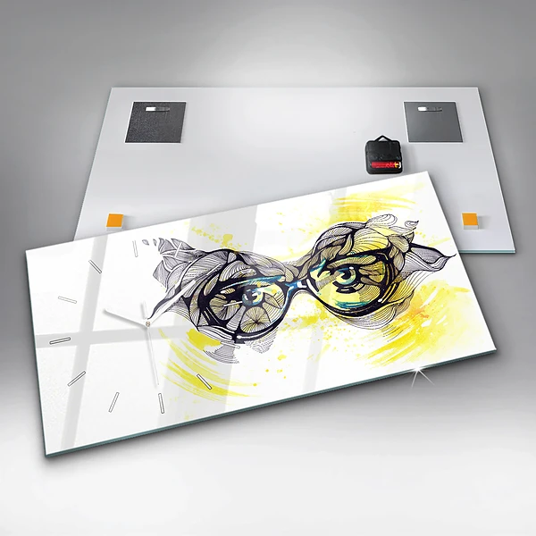 Horizontale Uhr mit motiv Sonnenbrille