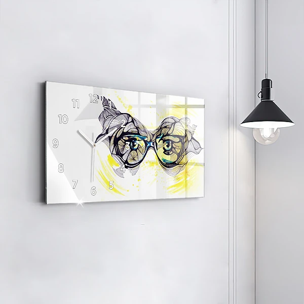Horizontale Uhr mit motiv Sonnenbrille