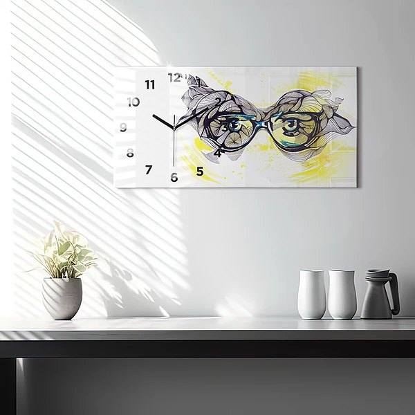 Horizontale Uhr mit motiv Sonnenbrille