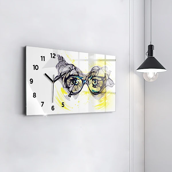 Horizontale Uhr mit motiv Sonnenbrille