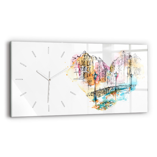 Horizontale Uhr mit motiv Gemalte Architektur