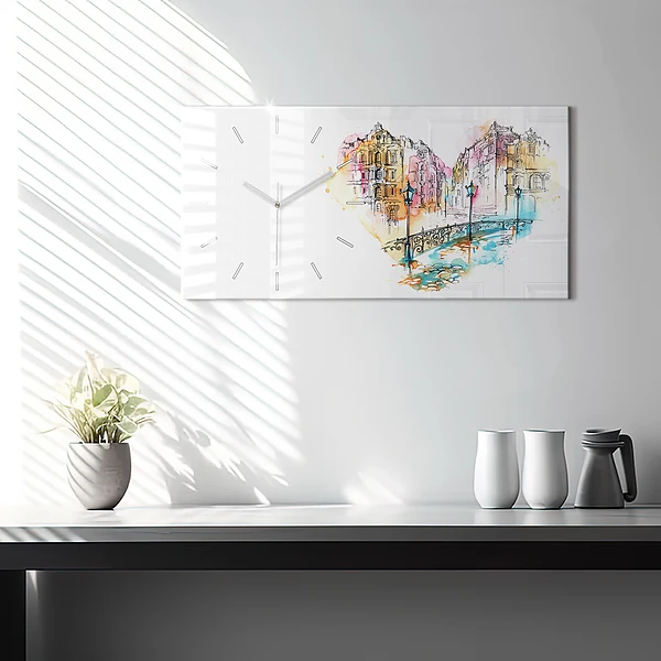 Horizontale Uhr mit motiv Gemalte Architektur