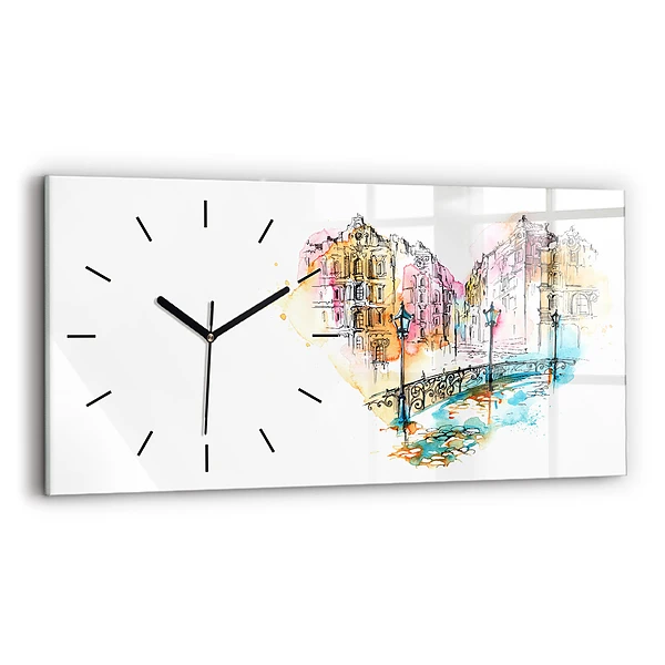 Horizontale Uhr mit motiv Gemalte Architektur