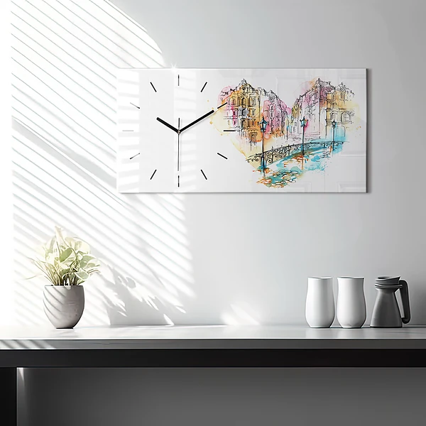 Horizontale Uhr mit motiv Gemalte Architektur