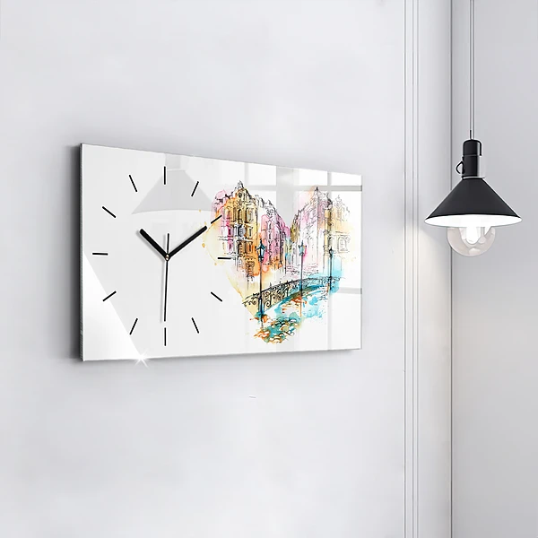 Horizontale Uhr mit motiv Gemalte Architektur