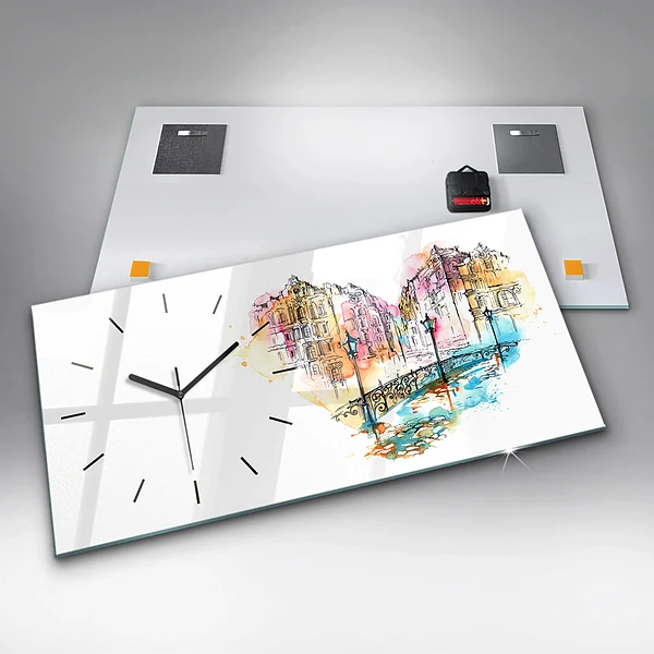 Horizontale Uhr mit motiv Gemalte Architektur