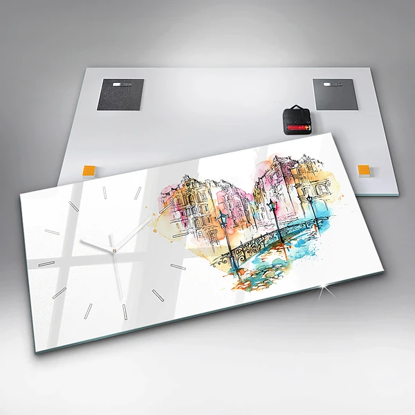 Horizontale Uhr mit motiv Gemalte Architektur