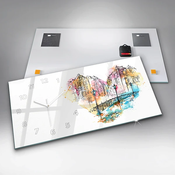 Horizontale Uhr mit motiv Gemalte Architektur