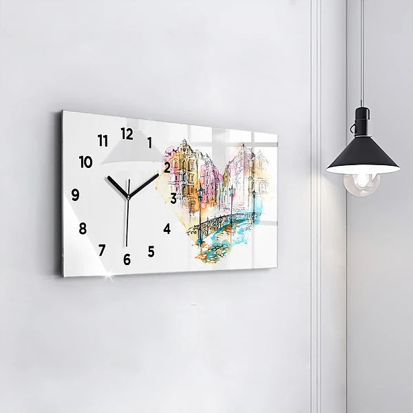Horizontale Uhr mit motiv Gemalte Architektur