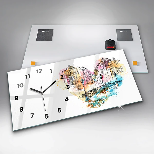 Horizontale Uhr mit motiv Gemalte Architektur