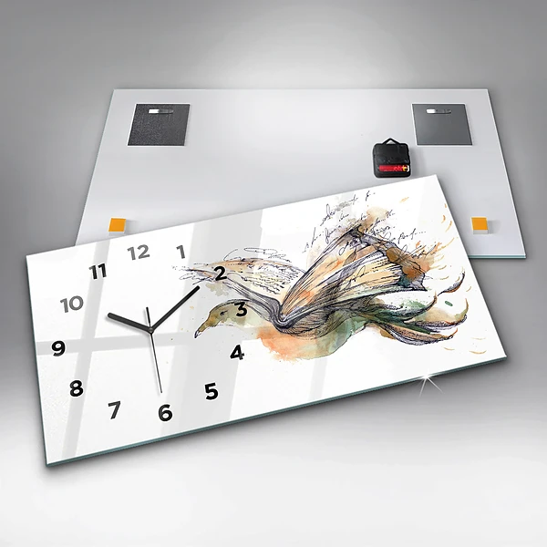 Horizontale Uhr Vogel-Buch