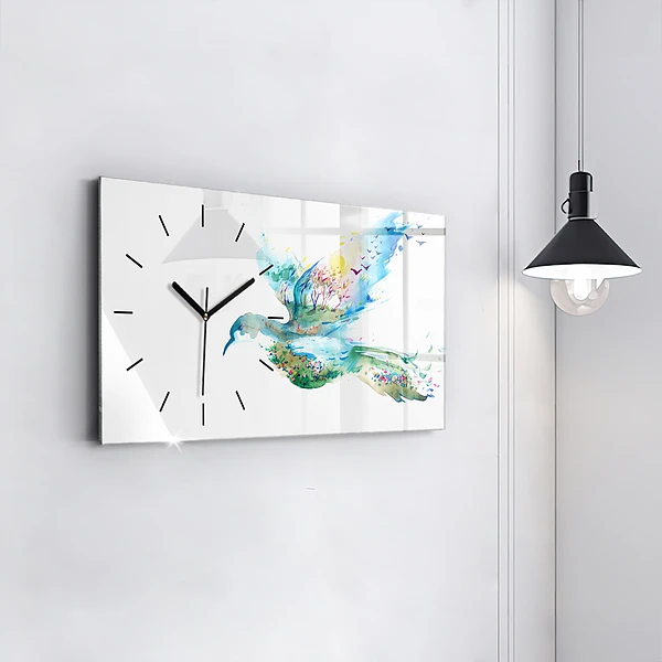 Horizontale Uhr mit motiv Vogel und Frühling Abstraktion