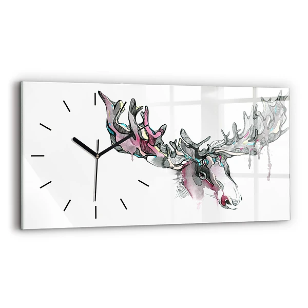 Horizontale Uhr Elch abstrakt